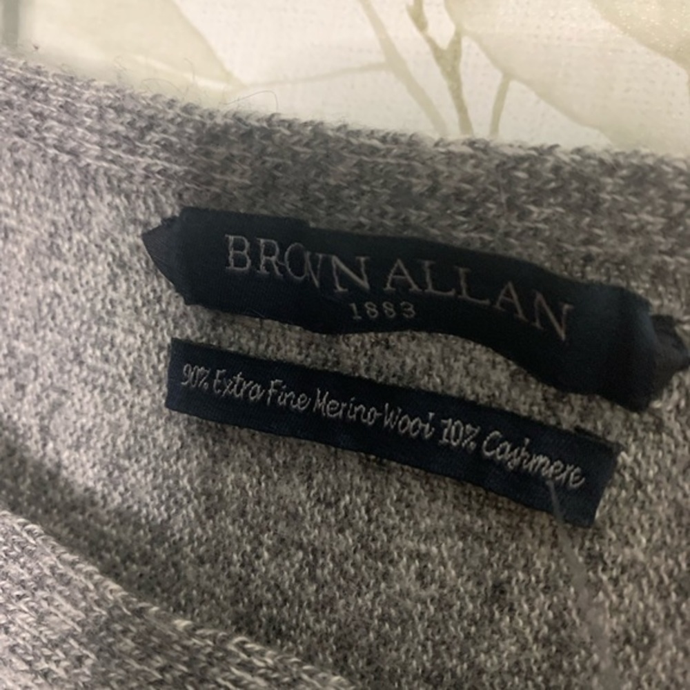 Brown Allan 1883 Tunic Sweater Wool Cashmere Size Medium - Picture 3 of 3